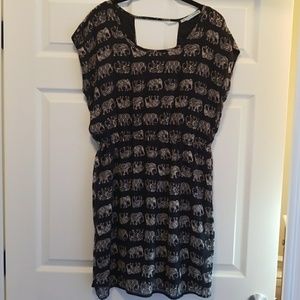Elephant Print Fit and Flare Maurices Dress L